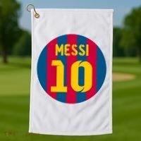 Messi Number 10 Retired Soccer Jersey Golf Towel thumb 1