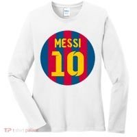 Messi Number 10 Retired Soccer Jersey Women's Long Sleeve Shirt thumb 0