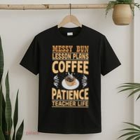 Messy Bun Lesson Plans Funny Teacher T-Shirt thumb 2