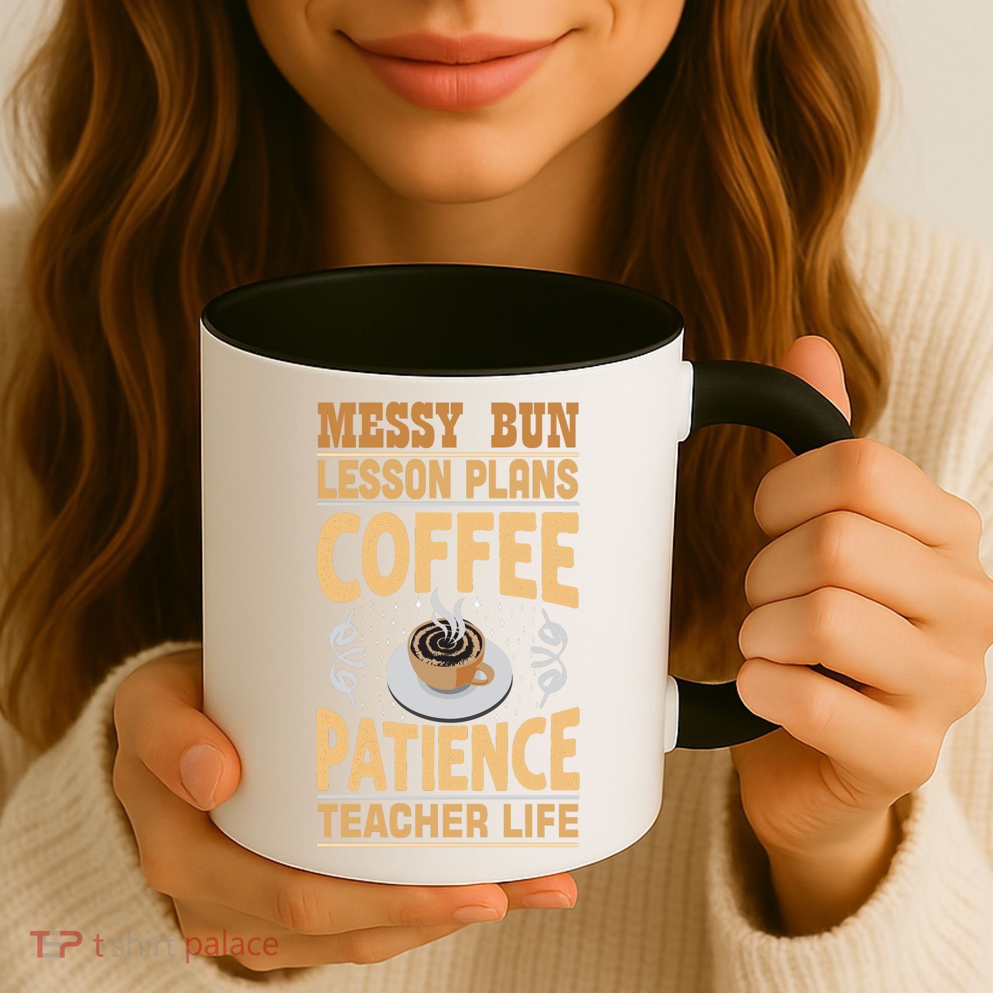 Messy Bun Lesson Plans Funny Teacher Coffee Mug