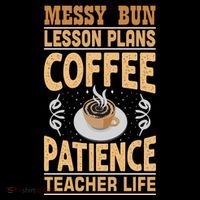 Messy Bun Lesson Plans Funny Teacher 16oz Travel Tumbler thumb 2