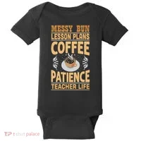 Messy Bun Lesson Plans Funny Teacher Baby Bodysuit thumb 0