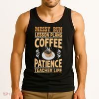Messy Bun Lesson Plans Funny Teacher Tank Top thumb 3