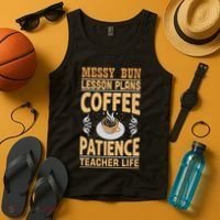 Messy Bun Lesson Plans Funny Teacher Tank Top thumb 4