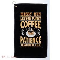 Messy Bun Lesson Plans Funny Teacher Golf Towel thumb 0