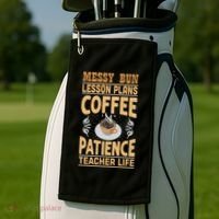 Messy Bun Lesson Plans Funny Teacher Golf Towel thumb 2