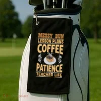 Messy Bun Lesson Plans Funny Teacher Golf Towel thumb 2