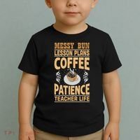 Messy Bun Lesson Plans Funny Teacher Toddler T-Shirt thumb 2