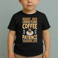 Messy Bun Lesson Plans Funny Teacher Toddler T-Shirt thumb 2