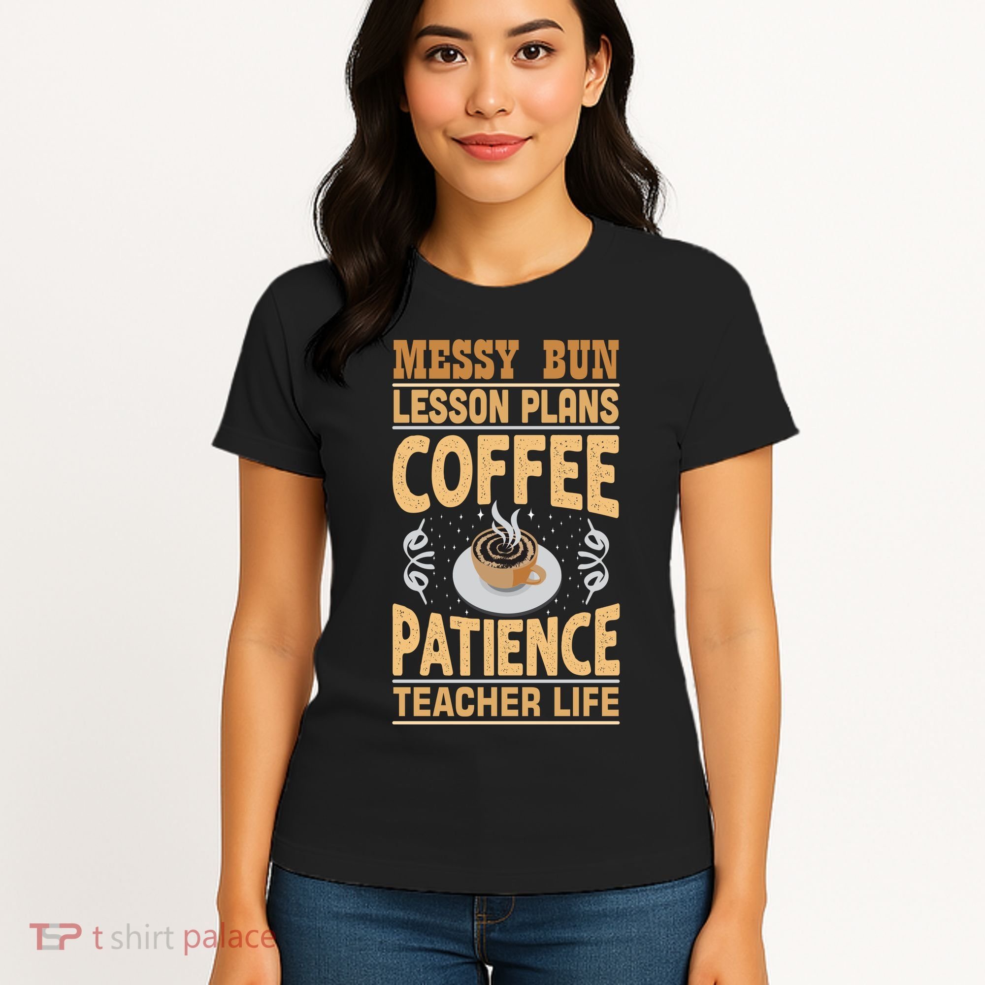 Messy Bun Lesson Plans Funny Teacher Women's T-Shirt