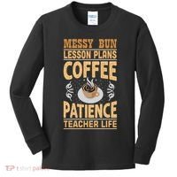 Messy Bun Lesson Plans Funny Teacher Kids Long Sleeve Shirt thumb 0