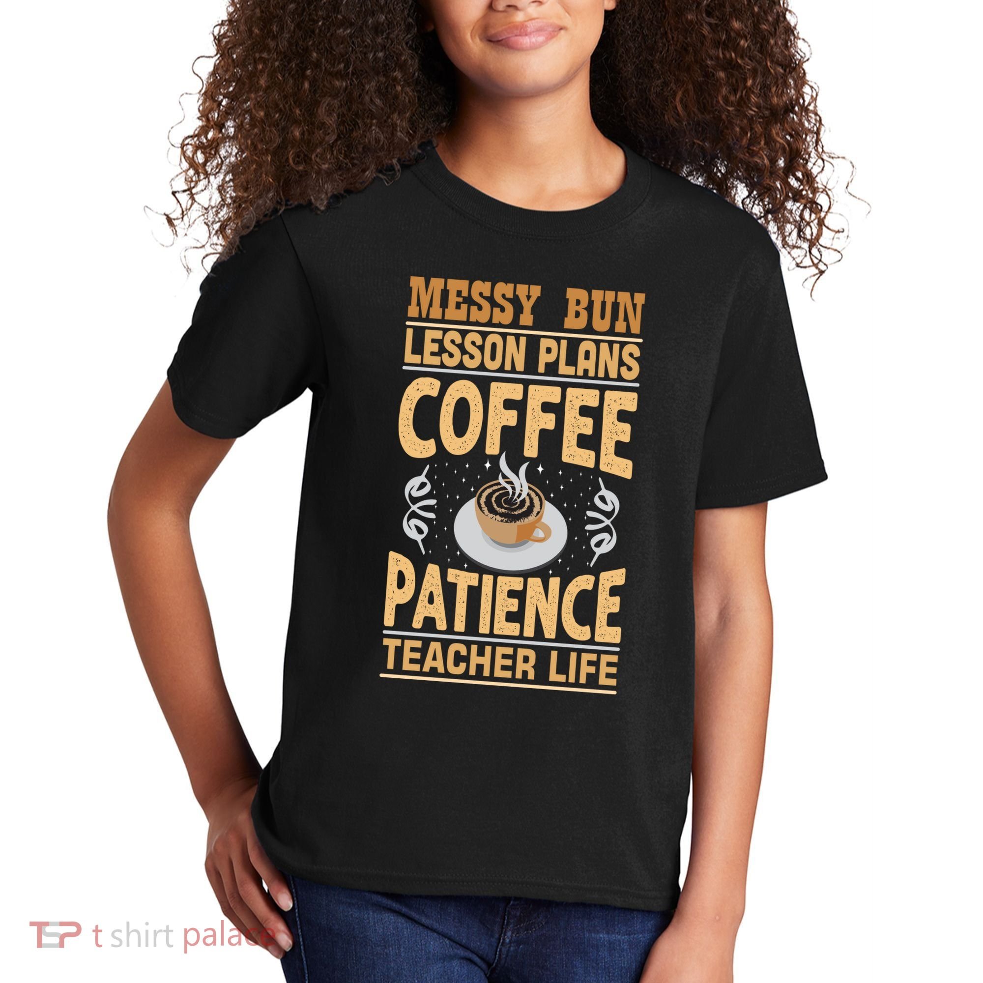 Messy Bun Lesson Plans Funny Teacher Kids T-Shirt