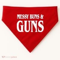Messy Buns And Guns USA-Made Doggie Bandana thumb 0