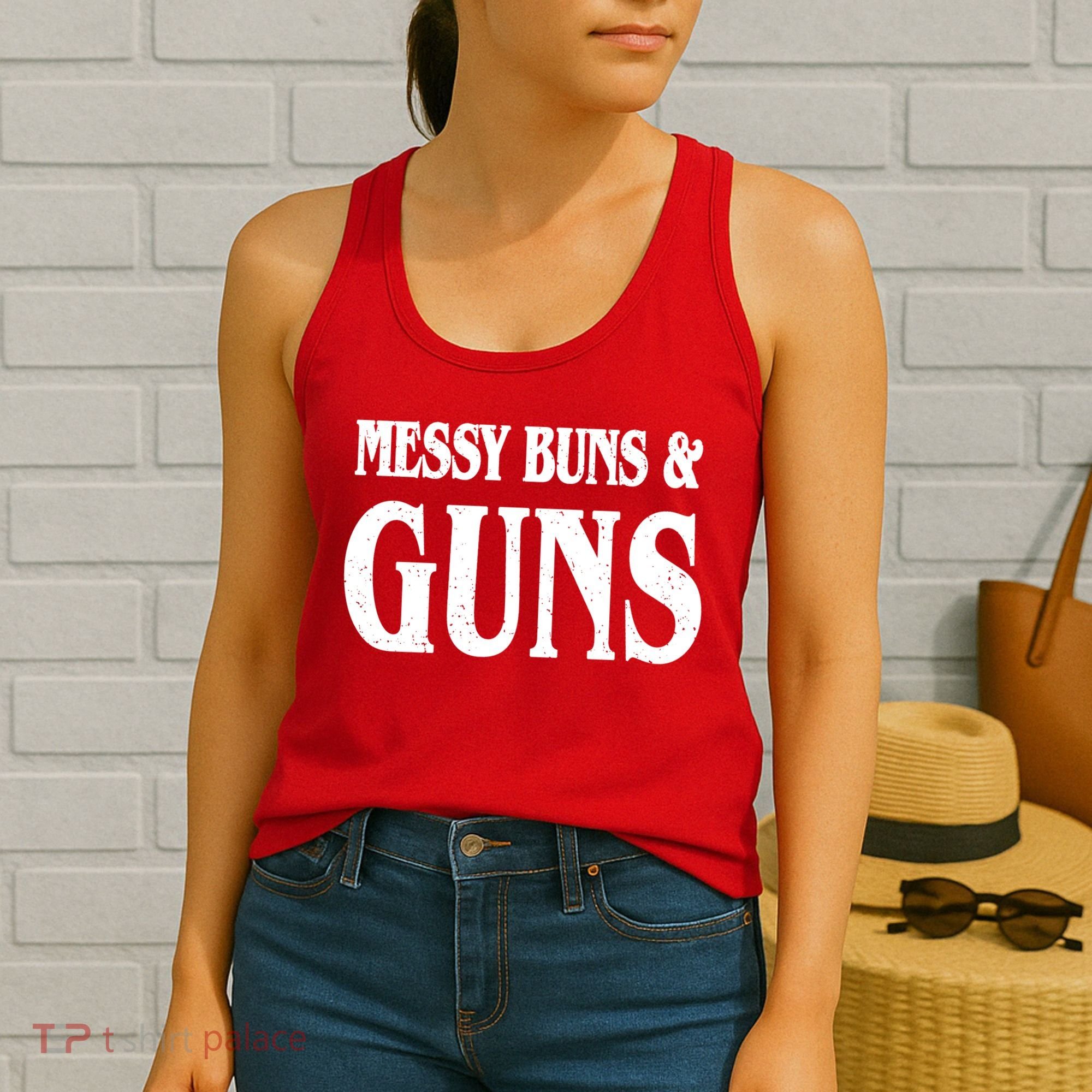 Messy Buns And Guns Women's Tank Top