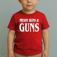 Messy Buns And Guns Toddler T-Shirt thumb 2
