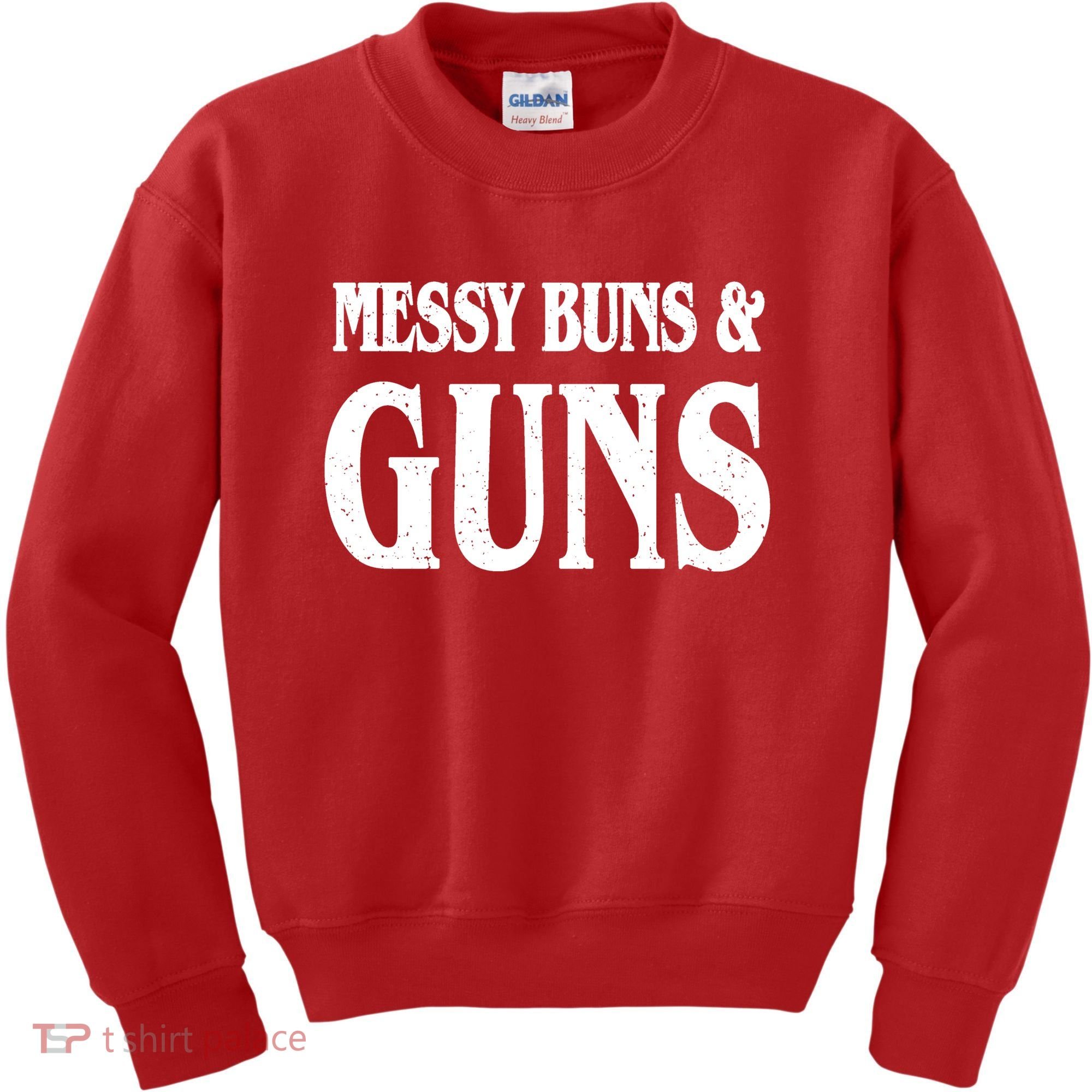 Messy Buns And Guns Kids Sweatshirt