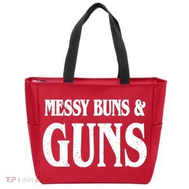 Messy Buns And Guns Tote Bag