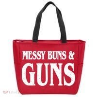 Messy Buns And Guns Tote Bag thumb 0