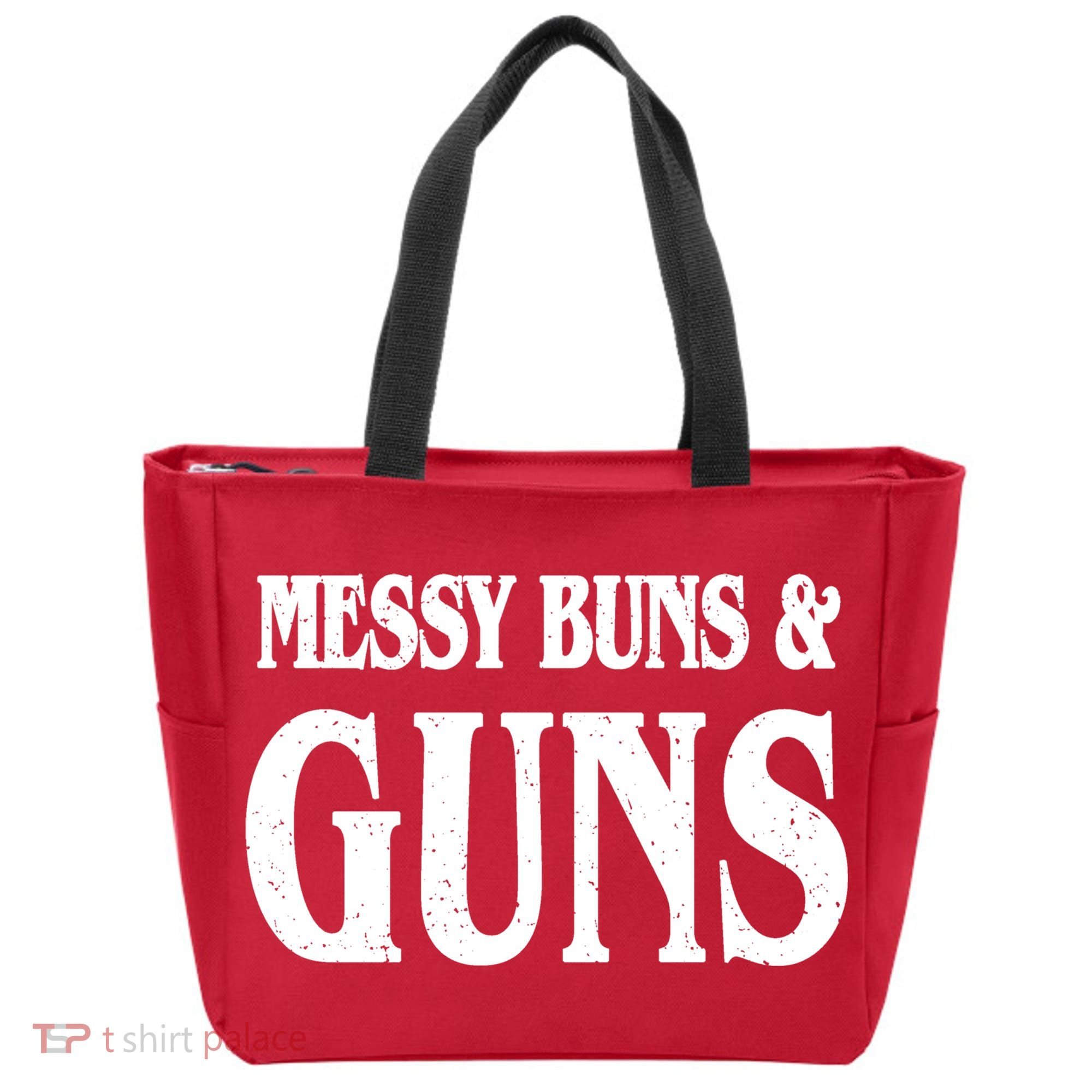 Messy Buns And Guns Tote Bag