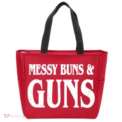 Messy Buns And Guns Tote Bag
