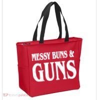 Messy Buns And Guns Tote Bag thumb 2