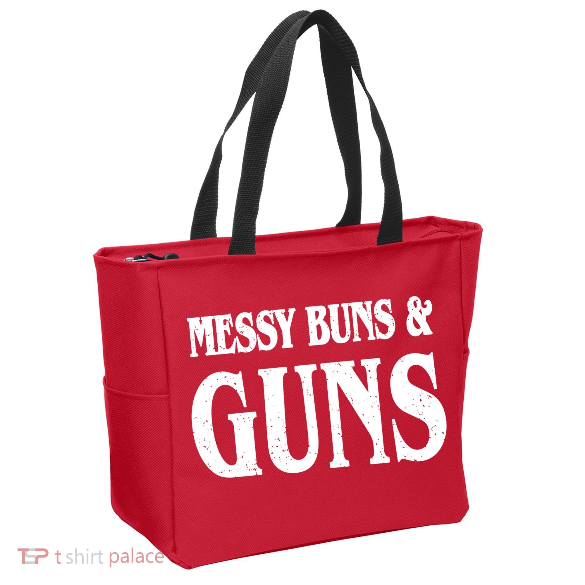 Messy Buns And Guns Tote Bag