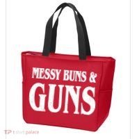 Messy Buns And Guns Tote Bag thumb 3