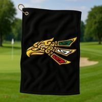 Mexican Eagle Tribal Style Hecho En Mexico Golf Towel thumb 1