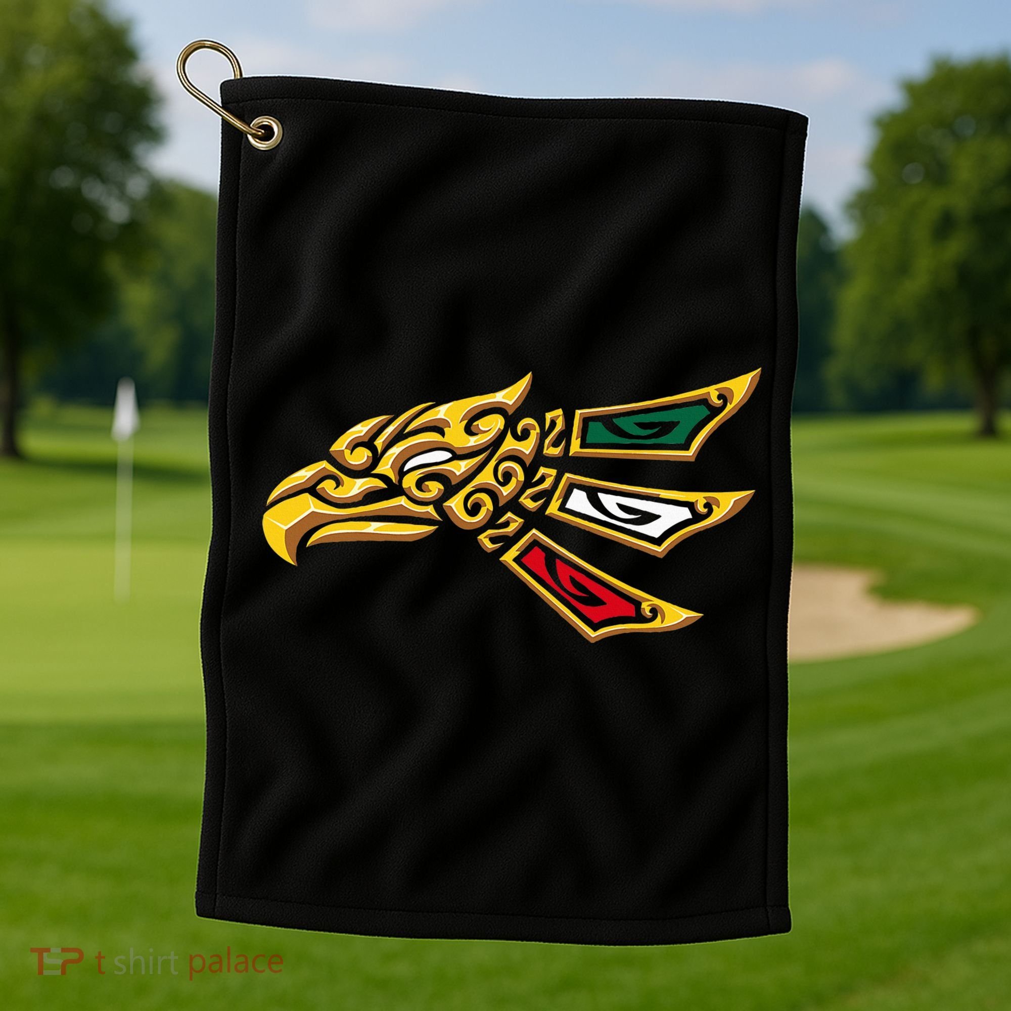 Mexican Eagle Tribal Style Hecho En Mexico Golf Towel