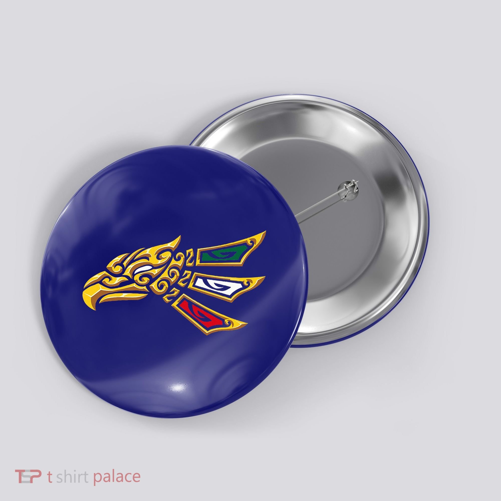 Mexican Eagle Tribal Style Hecho En Mexico Button