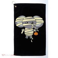 Mummy Elephant Trick Or Treating Costume Cute Halloween Gift Golf Towel thumb 0