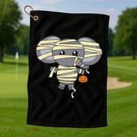 Mummy Elephant Trick Or Treating Costume Cute Halloween Gift Golf Towel thumb 1