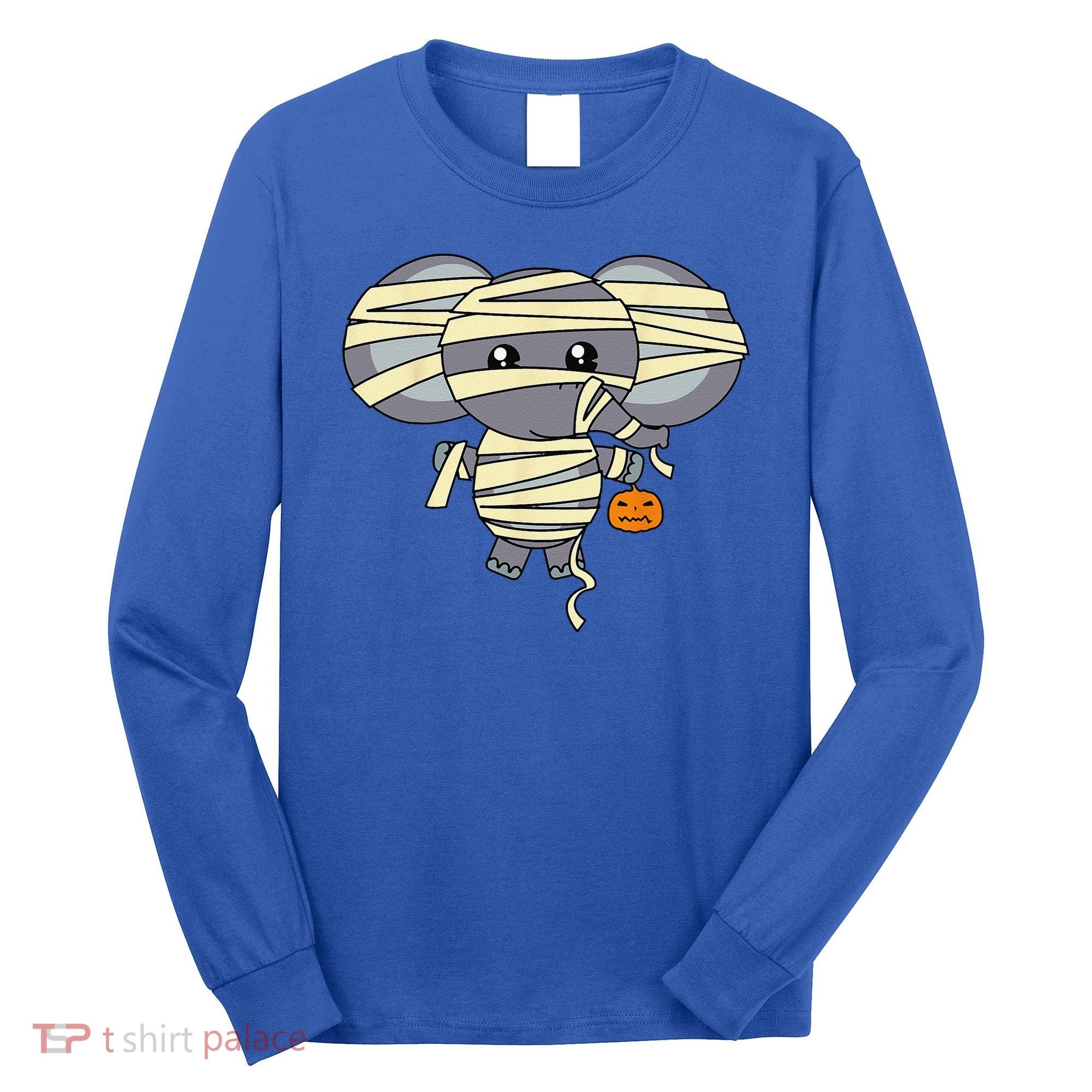 Mummy Elephant Trick Or Treating Costume Cute Halloween Gift Long Sleeve Shirt