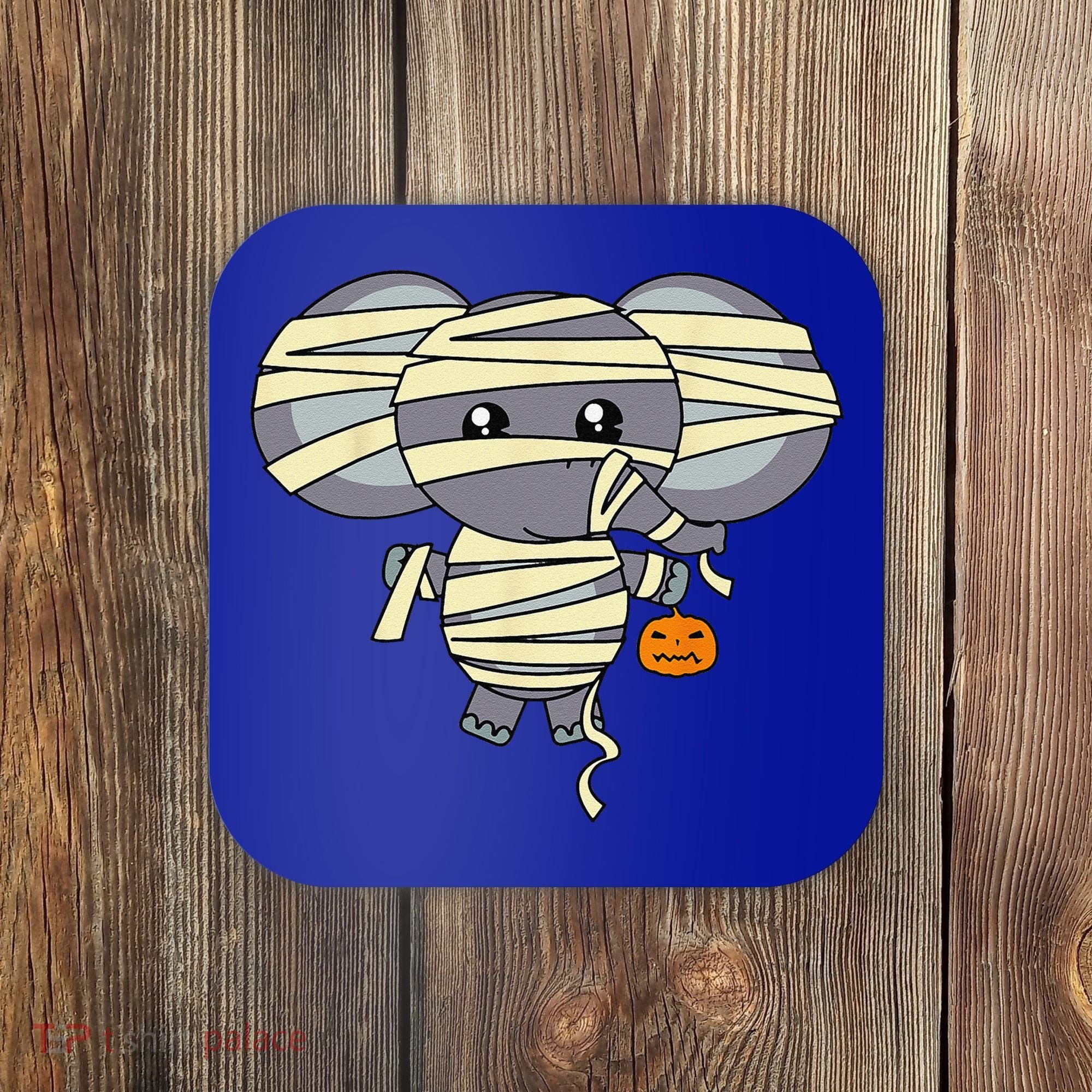 Mummy Elephant Trick Or Treating Costume Cute Halloween Gift Coaster