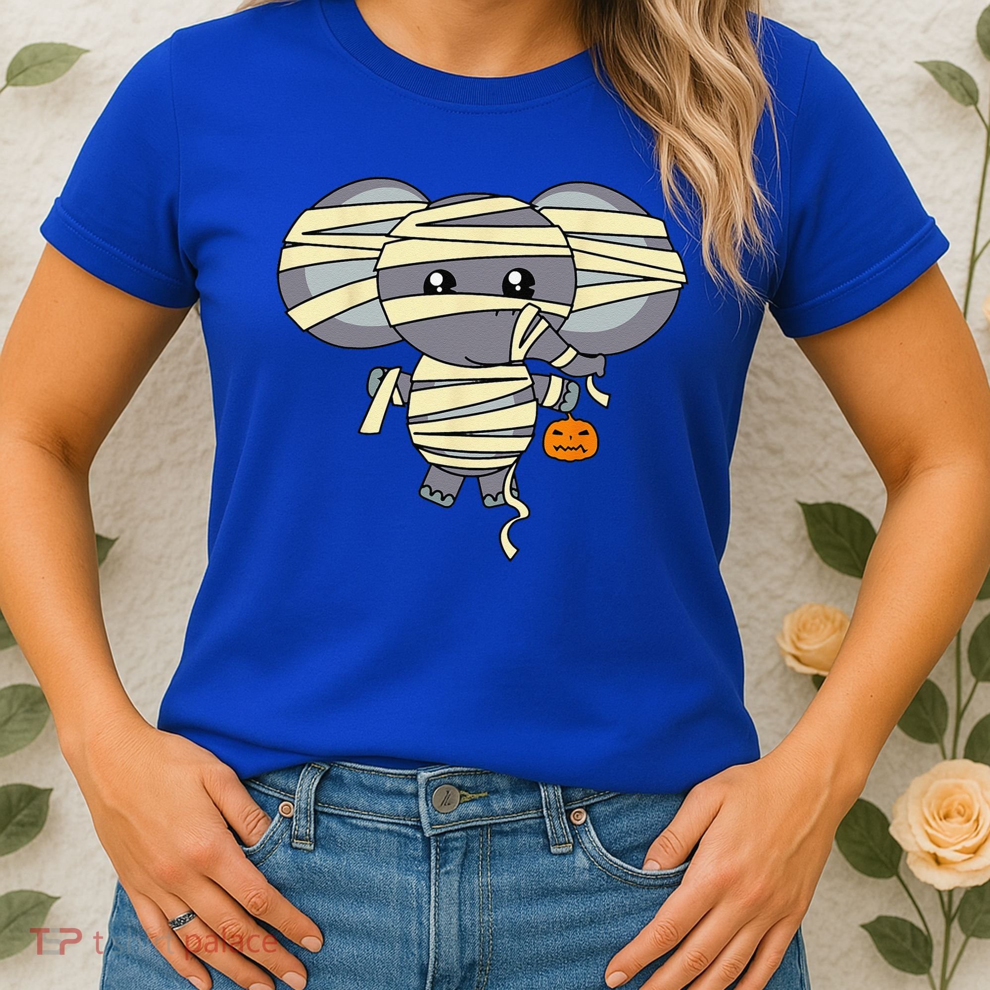 Mummy Elephant Trick Or Treating Costume Cute Halloween Gift Women's T-Shirt