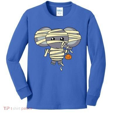 Mummy Elephant Trick Or Treating Costume Cute Halloween Gift Kids Long Sleeve Shirt