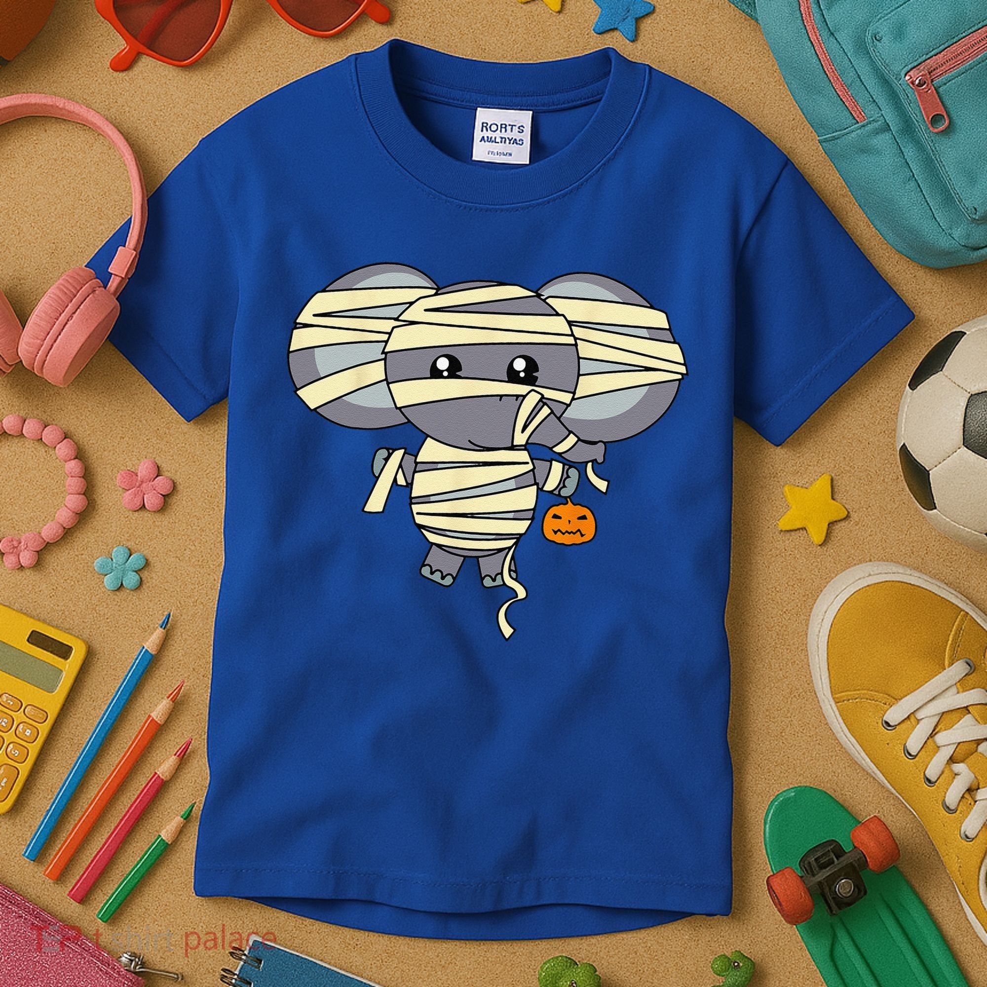 Mummy Elephant Trick Or Treating Costume Cute Halloween Gift Kids T-Shirt