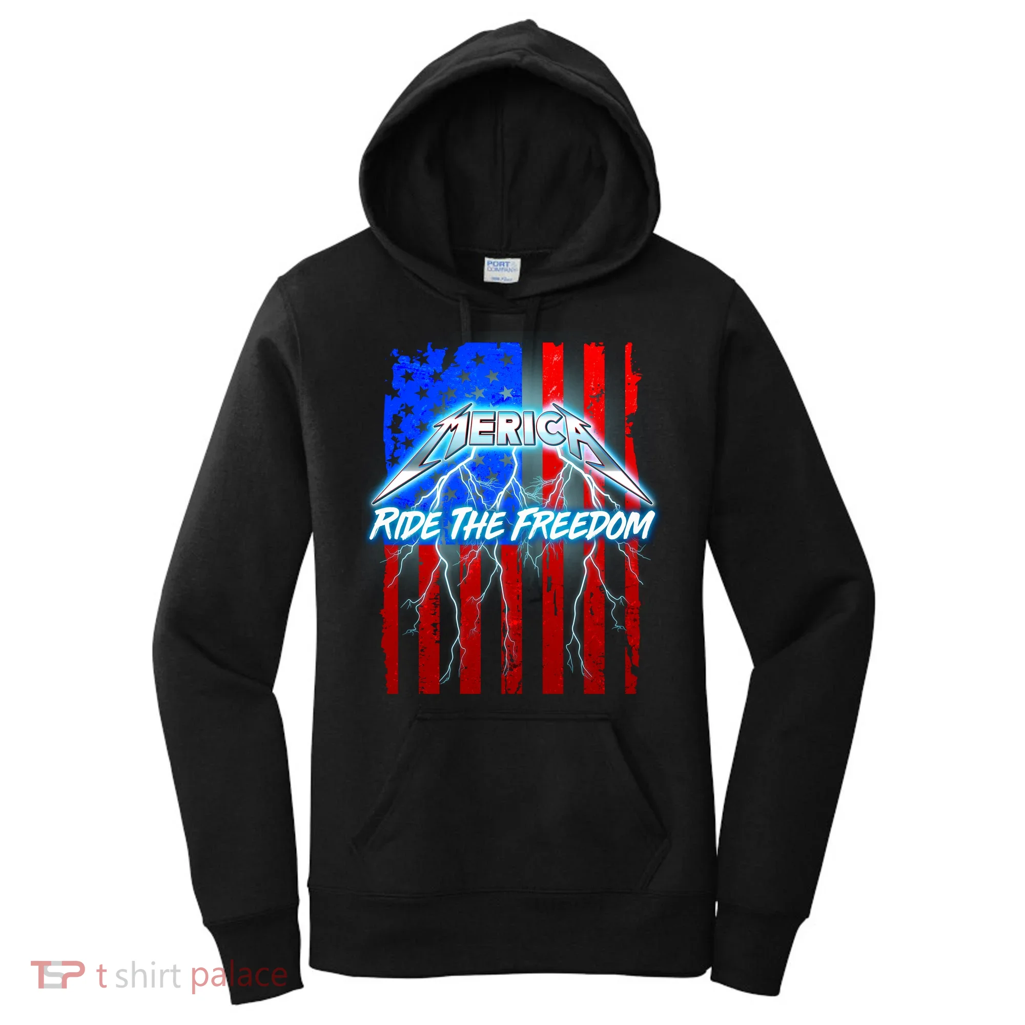 Metal Merica Ride The Freedom Women's Hoodie