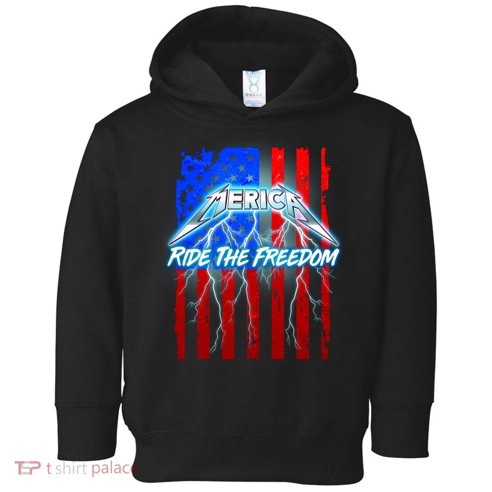 Metal Merica Ride The Freedom Toddler Hoodie