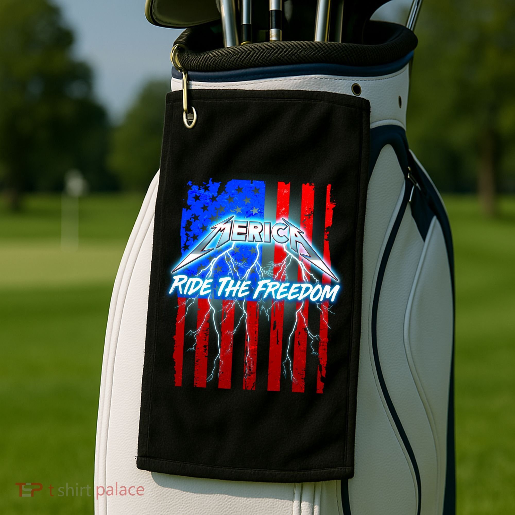 Metal Merica Ride The Freedom Golf Towel