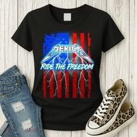 Metal Merica Ride The Freedom Women's T-Shirt thumb 3