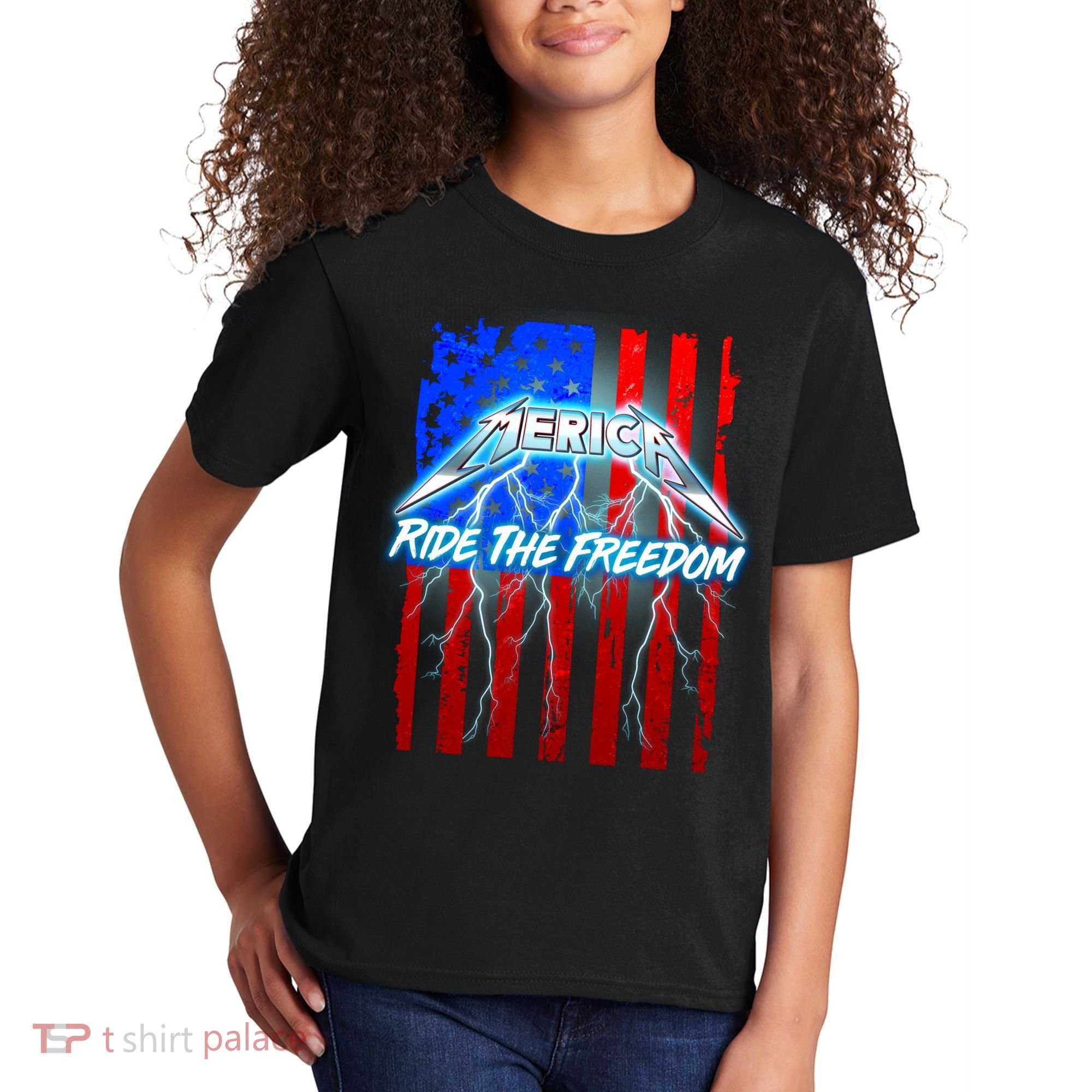 Metal Merica Ride The Freedom Kids T-Shirt