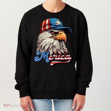 Merica Eagle USA Eagle 4th Of July Patriotic Funny Bald Eagle Women's Sweatshirt