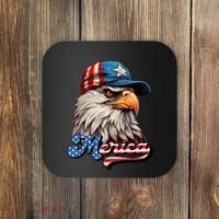 Merica Eagle USA Eagle 4th Of July Patriotic Funny Bald Eagle Coaster thumb 0