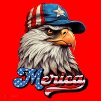 Merica Eagle USA Eagle 4th Of July Patriotic Funny Bald Eagle Santa Hat thumb 1