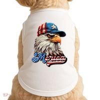 Merica Eagle USA Eagle 4th Of July Patriotic Funny Bald Eagle Doggie Tank thumb 0