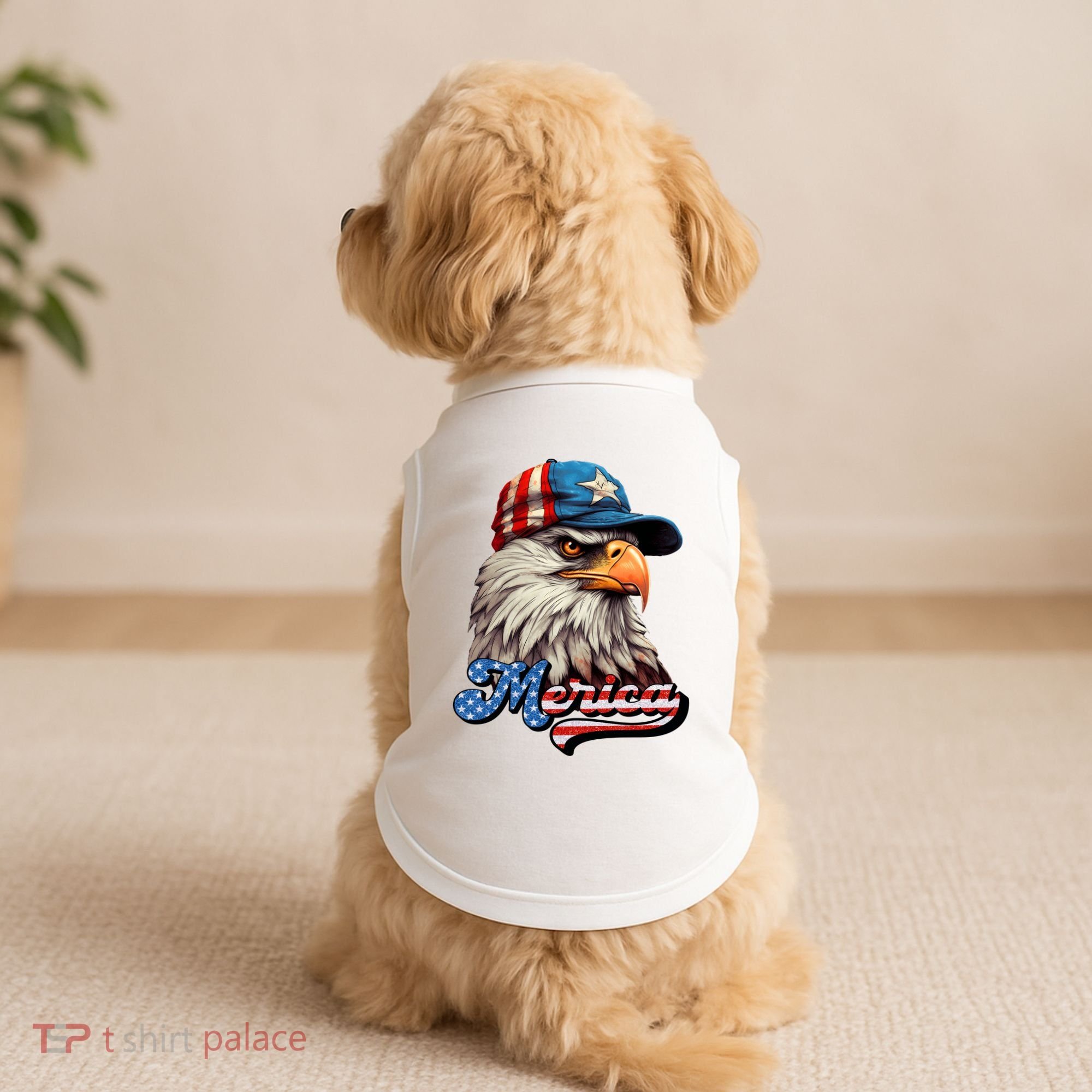 Merica Eagle USA Eagle 4th Of July Patriotic Funny Bald Eagle Doggie Tank