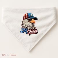 Merica Eagle USA Eagle 4th Of July Patriotic Funny Bald Eagle USA-Made Doggie Bandana thumb 0