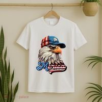 Merica Eagle USA Eagle 4th Of July Patriotic Funny Bald Eagle T-Shirt thumb 2