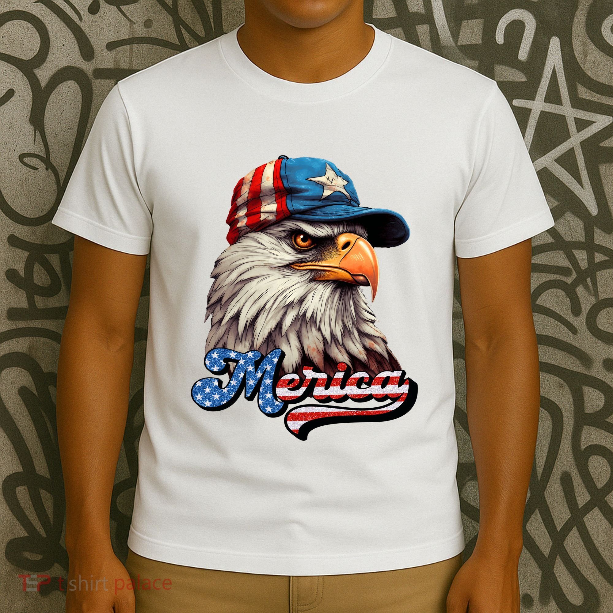 Merica Eagle USA Eagle 4th Of July Patriotic Funny Bald Eagle T-Shirt